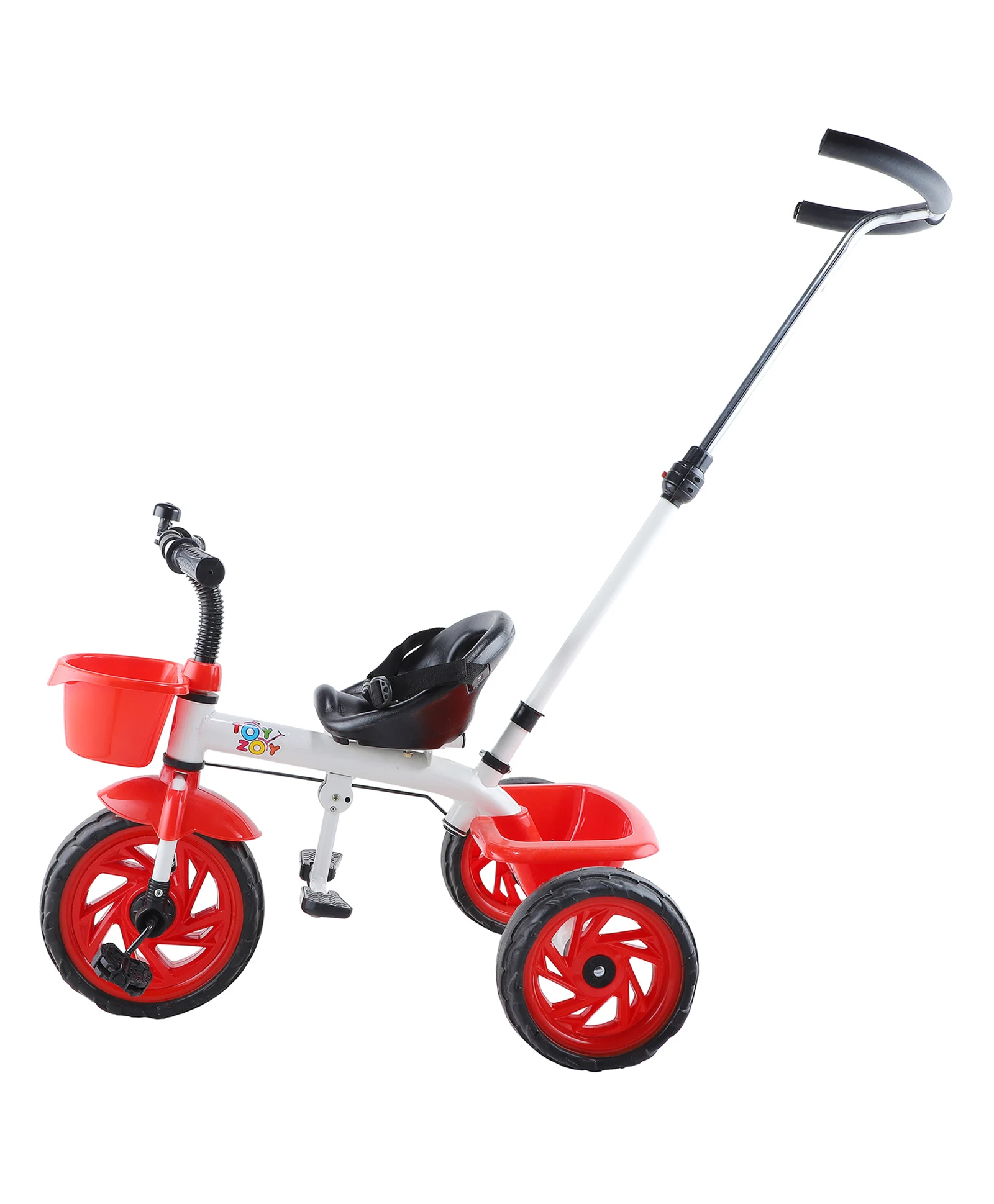 Maple Kids Baby Trike Tricycle with Parental Handle - White & Red