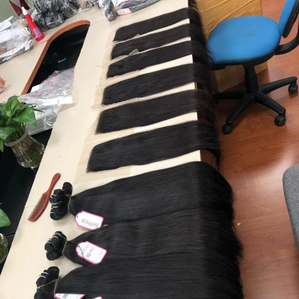 Natural Straight Vietnam Hair Bundles 20 inches Super Double Drawn  from BIGG Manufacturer Human hair weave to do Wig
