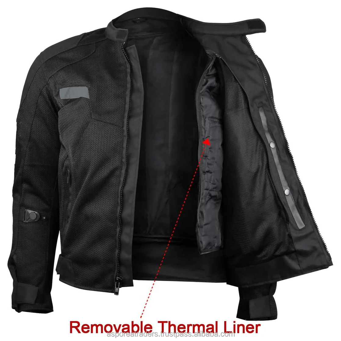 Motorbike Motorcycle Protection Jacket Vance Advance Lightweight Mens All Weather Season Mesh Motorcycle Jacket (Black, M)