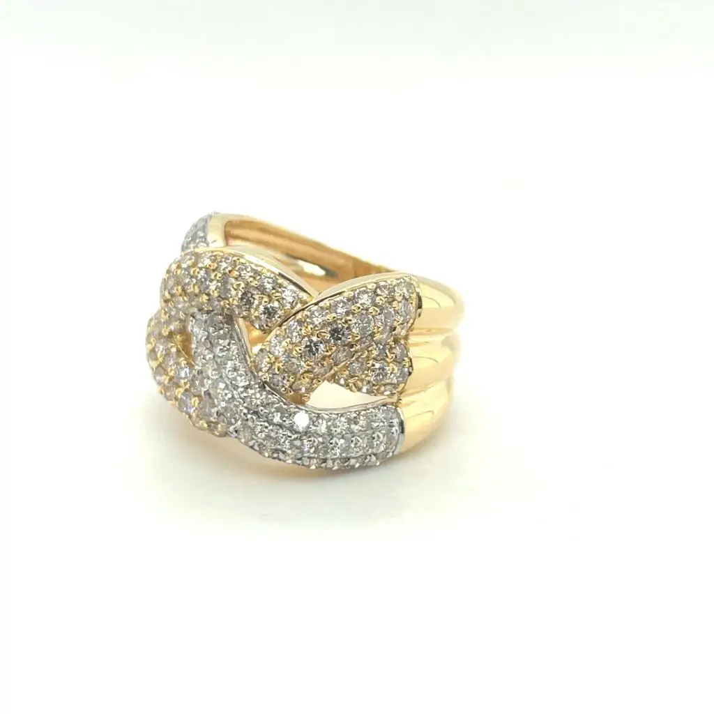 Best Selling Handmade Two Tone 14 Kt Real Diamond Finger Ring with 2.25 Diamond Ct for Girls Engagement Ring for Export