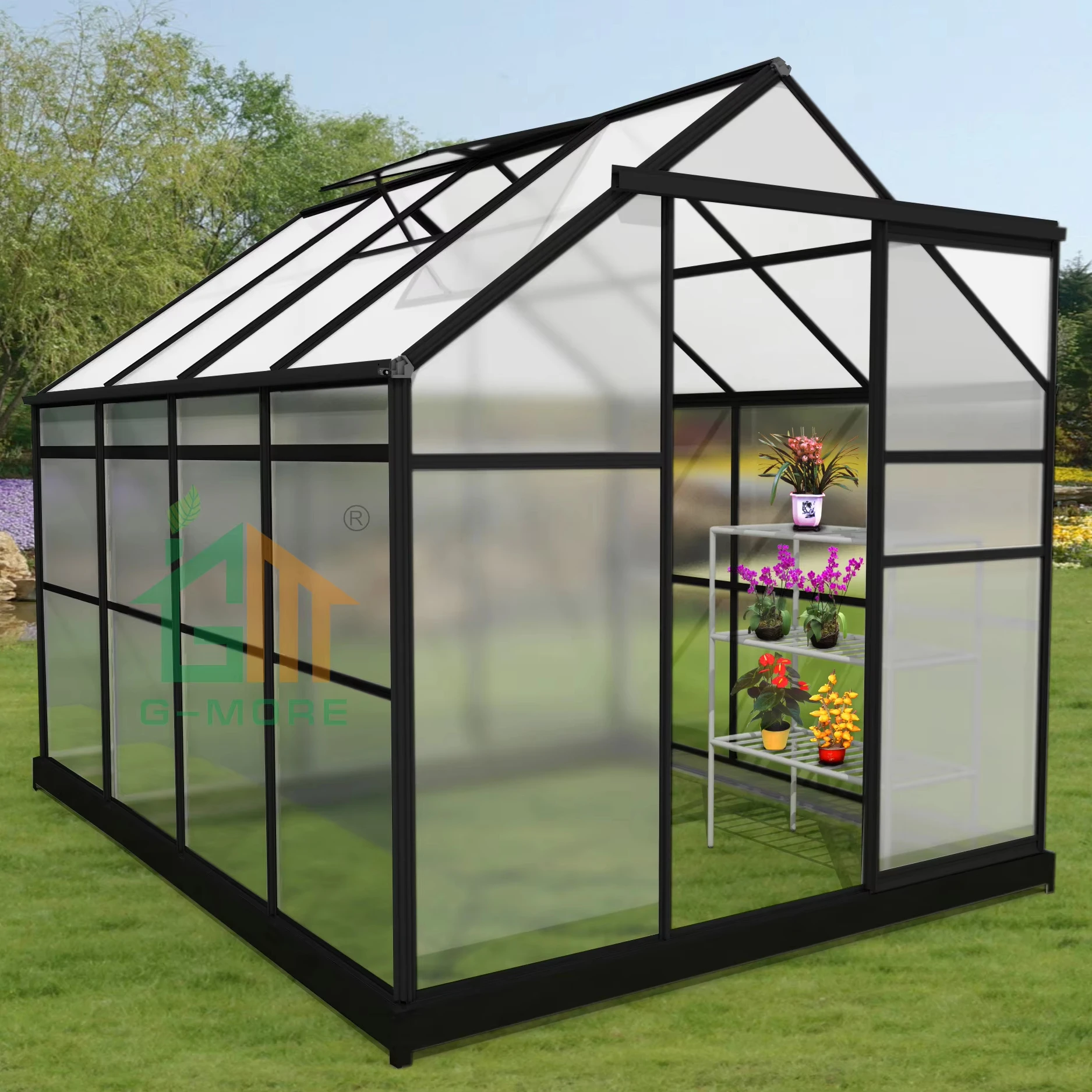 G-MORE Lite Series 8 X 6 FT PC Greenhouse Aluminum Greenhouse