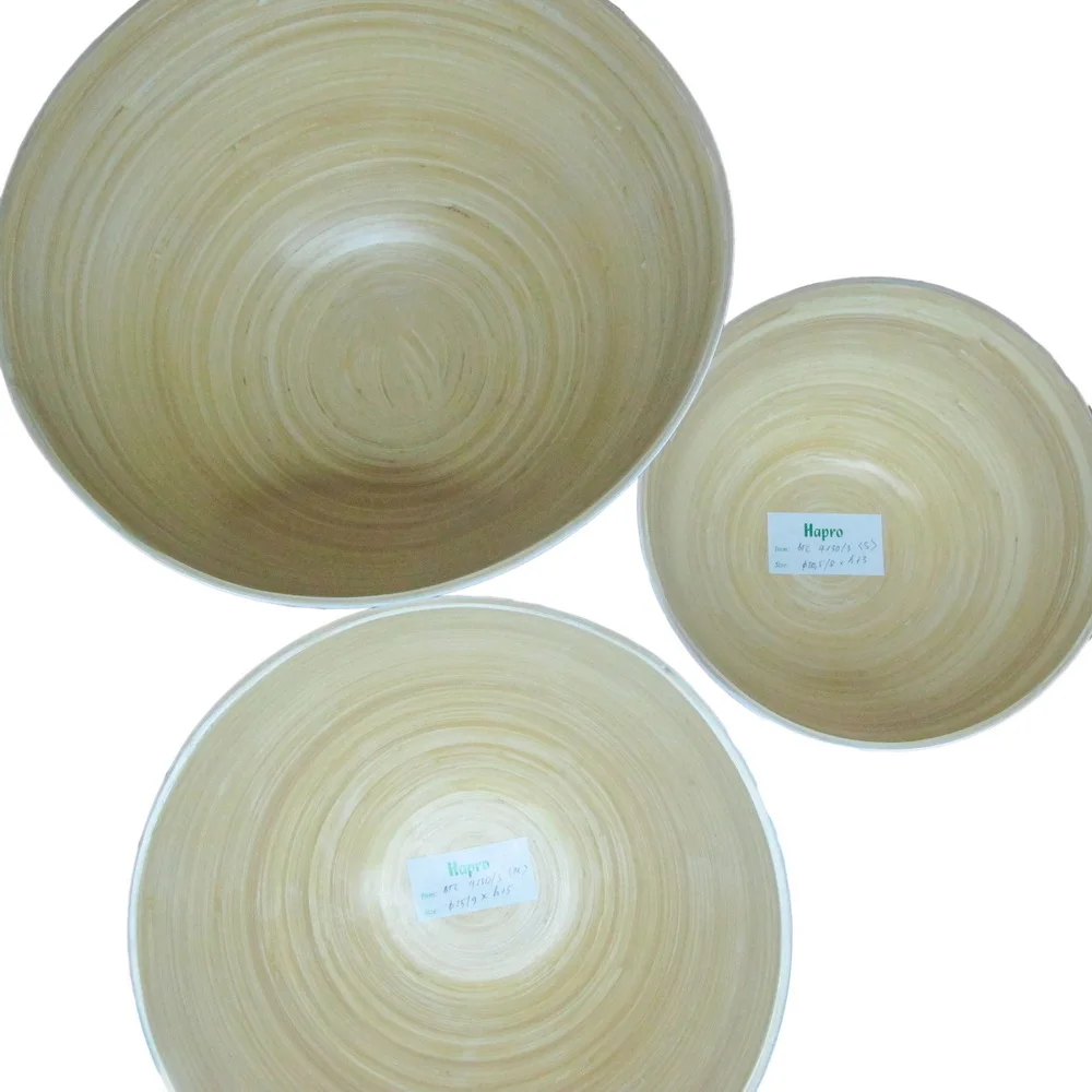 new arrival white bamboo bowl premium quality modern luxury product colorful safe painted customized size spun bamboo bowls
