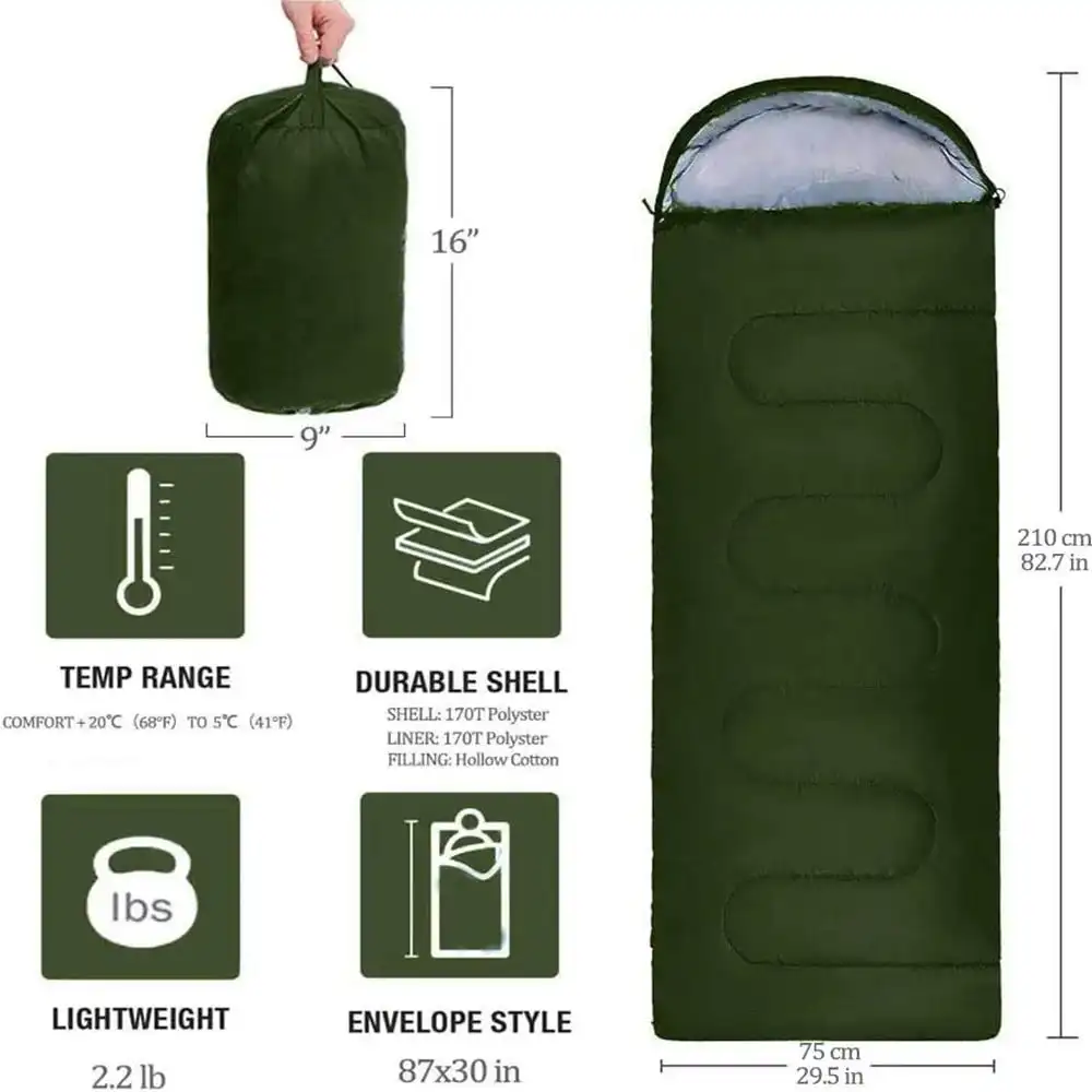 Manufacturer Custom Logo Printed sleeping bag winter -20 outdoor emergency camping sleeping bag