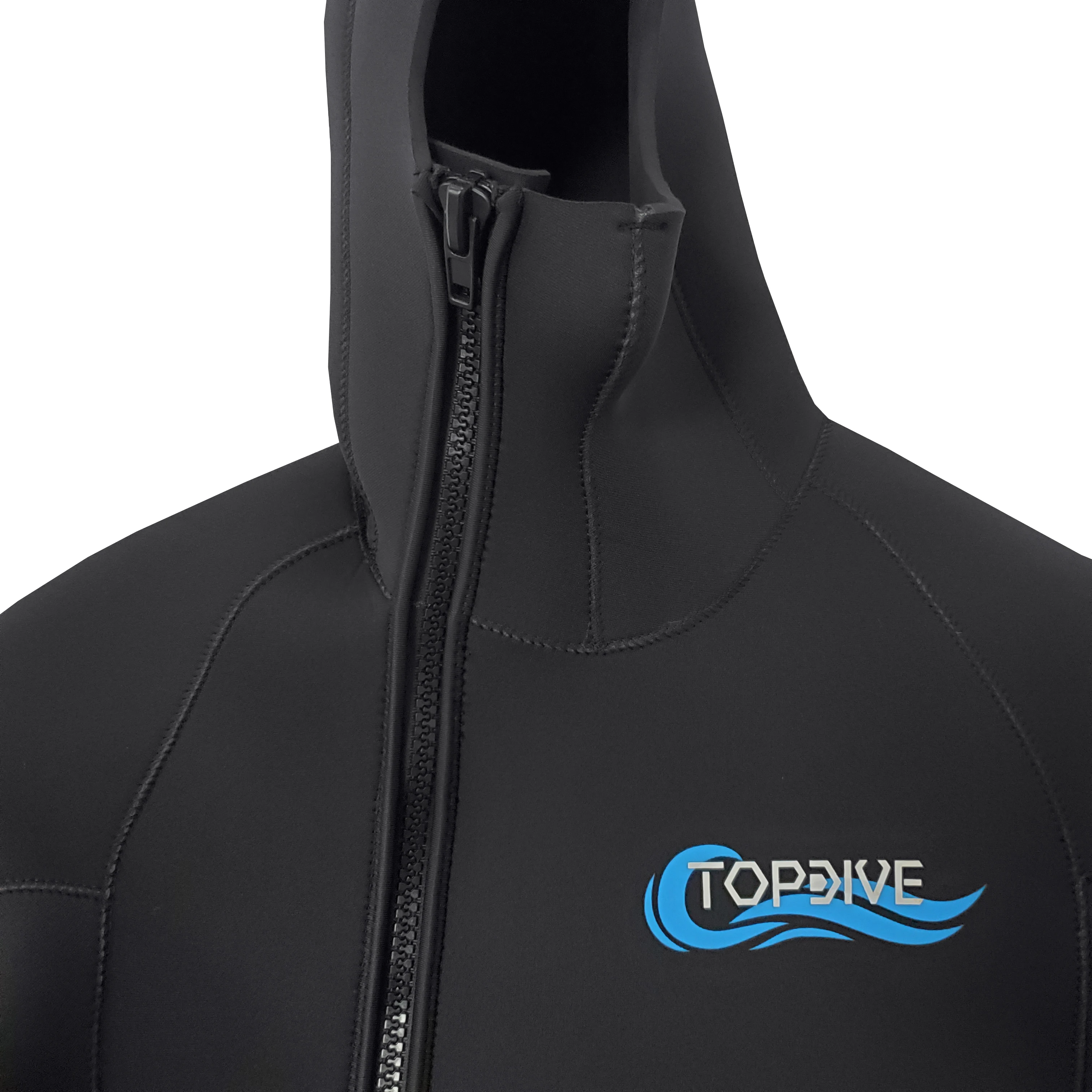 Top Selling 5mm Diving Clothes 5mm Neoprene 2 Pieces Wetsuits with Hood Custom Printed Neoprene Fabric for Diving Suit
