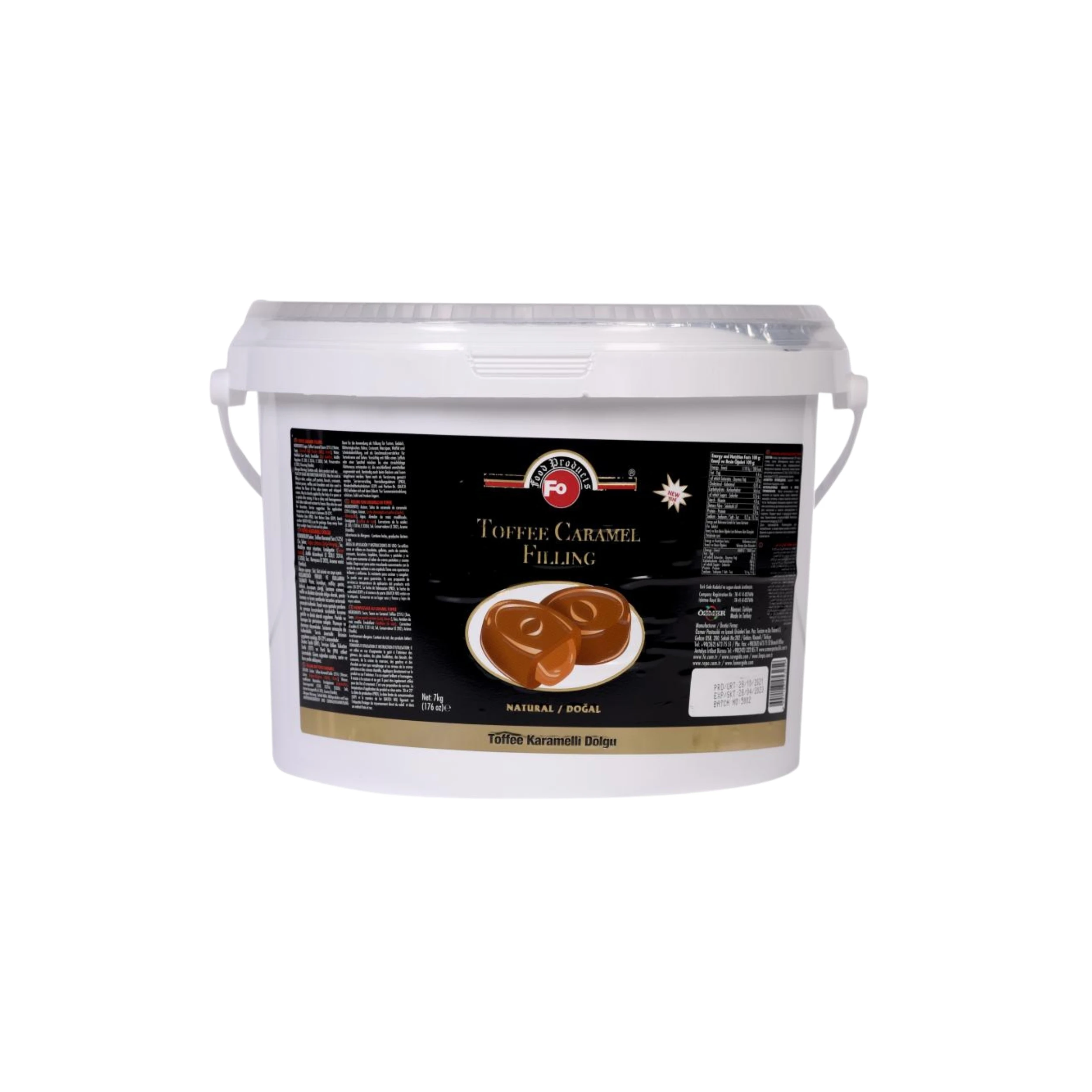 Fo Toffee Caramel Pastry Filling Natural 7 Kg Pastry Filling Eclair Filling Pastry and Cake Filling