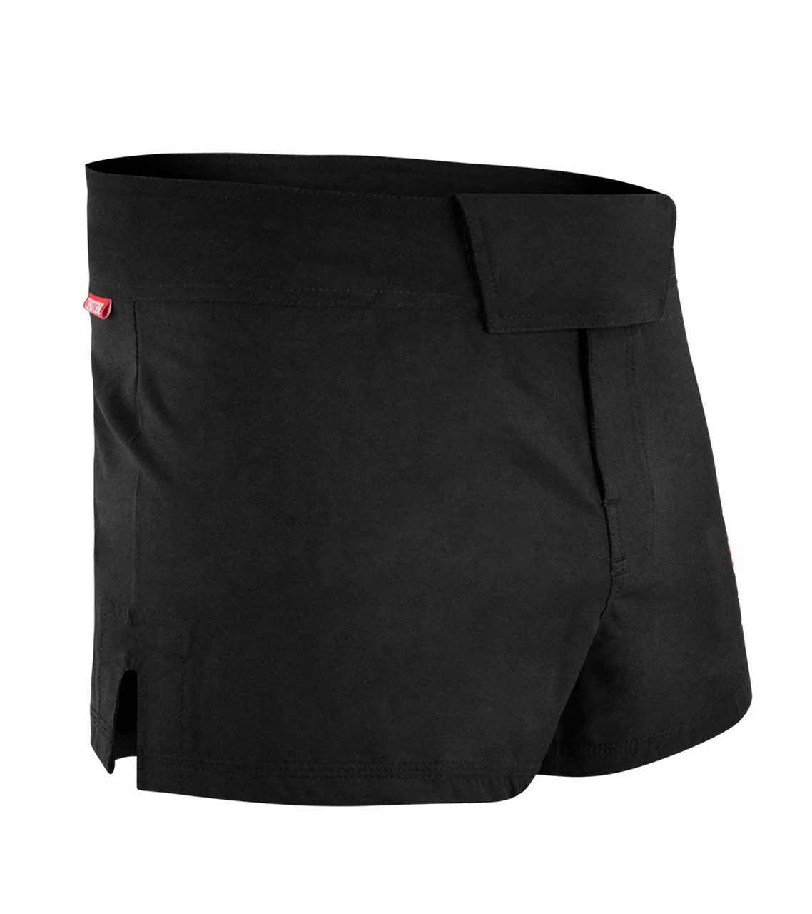 Block single pice 4 way stretchy fabric with slits soccer premium black mma shorts