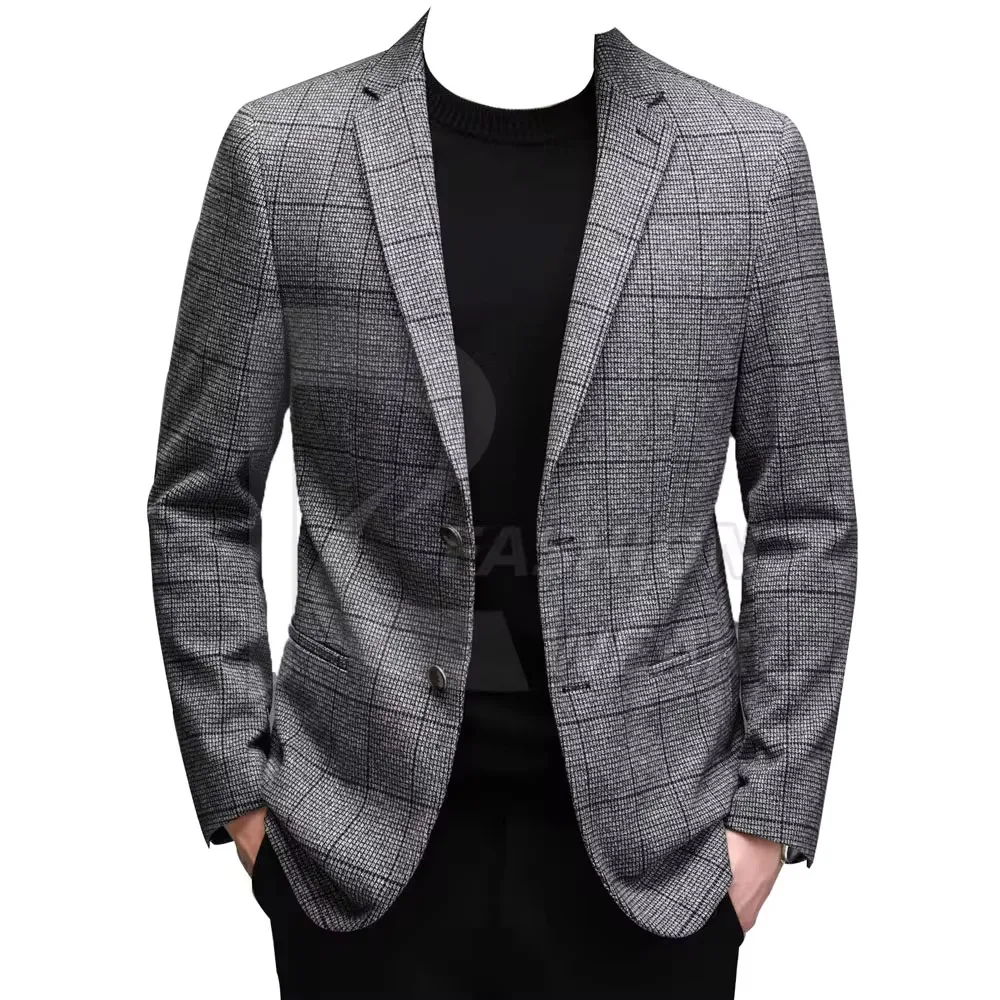 Men Blazer Solid Color Single Breasted Autumn Winter Two Buttons Pockets blazer For Men