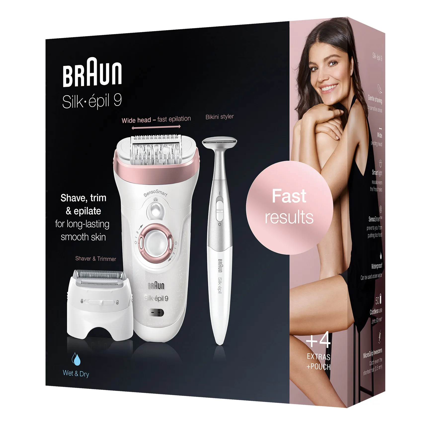 Epilator, Silk epil 9, Rose Gold, SES 9-880