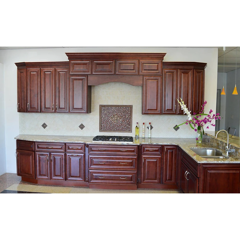 Classic ready built laminated plywood film furniture kitchen cabinet