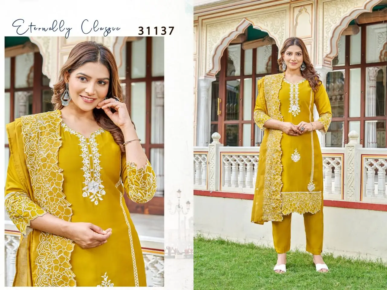 High-quality craftsmanship Traditional Pakistani Style Kurti set with contemporary flair 4 pcs threaded embroidery kurta set