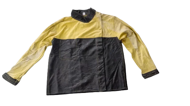 Fancy Welding Jacket Protective Fireproof Anti-Cut Suit Work Clothing Safety Features Anti-Static Heat Resistant Cotton Leather