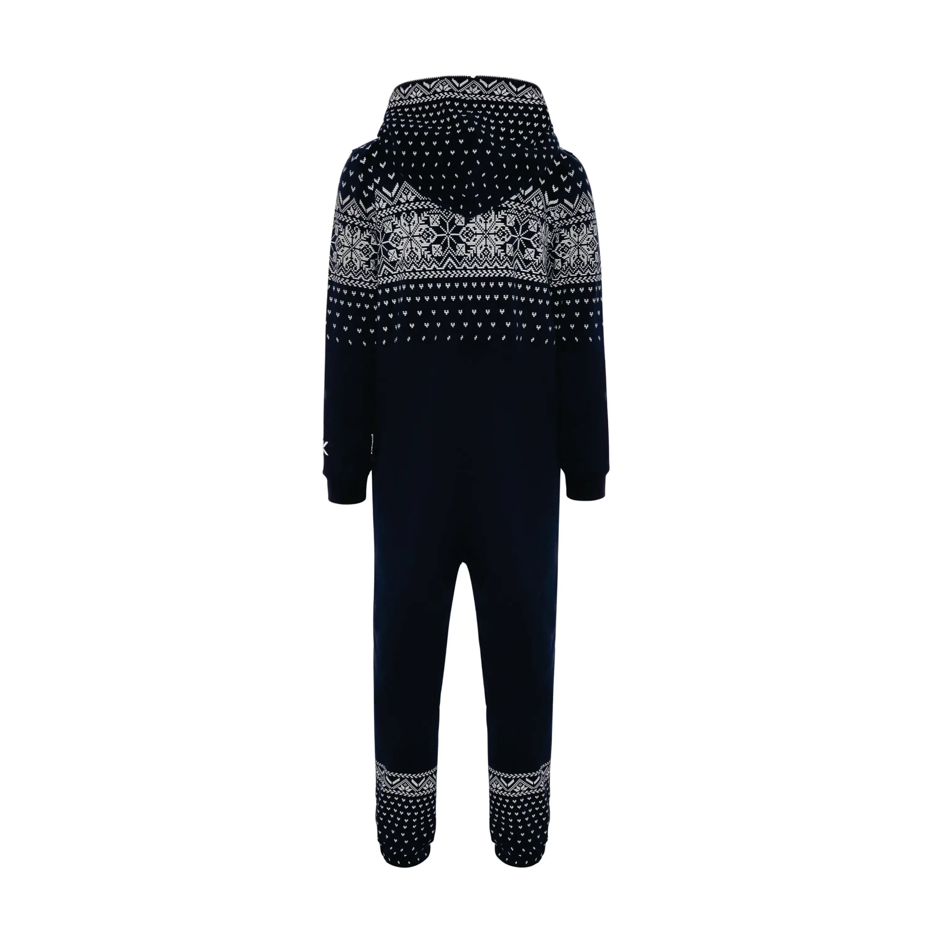 Print Detail and Embroidered Logo 50% Polyester 50% Cotton Side Pockets with Zipper Closure Unisex Black Alpine Jumpsuit