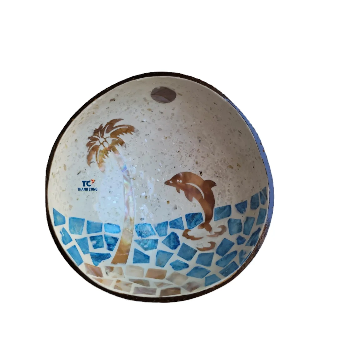 Decorative Design Colorful Natural Coconut Shell Bowl Vietnamese Coconut Bowl From Thanh Cong Handicraft