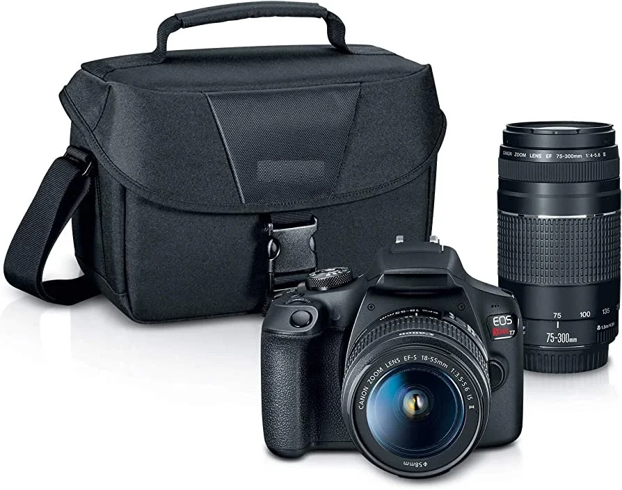 Новый Rebel T7 DSLR камера с 2 объективами комплект EF18-55mm + EF 75-300 мм