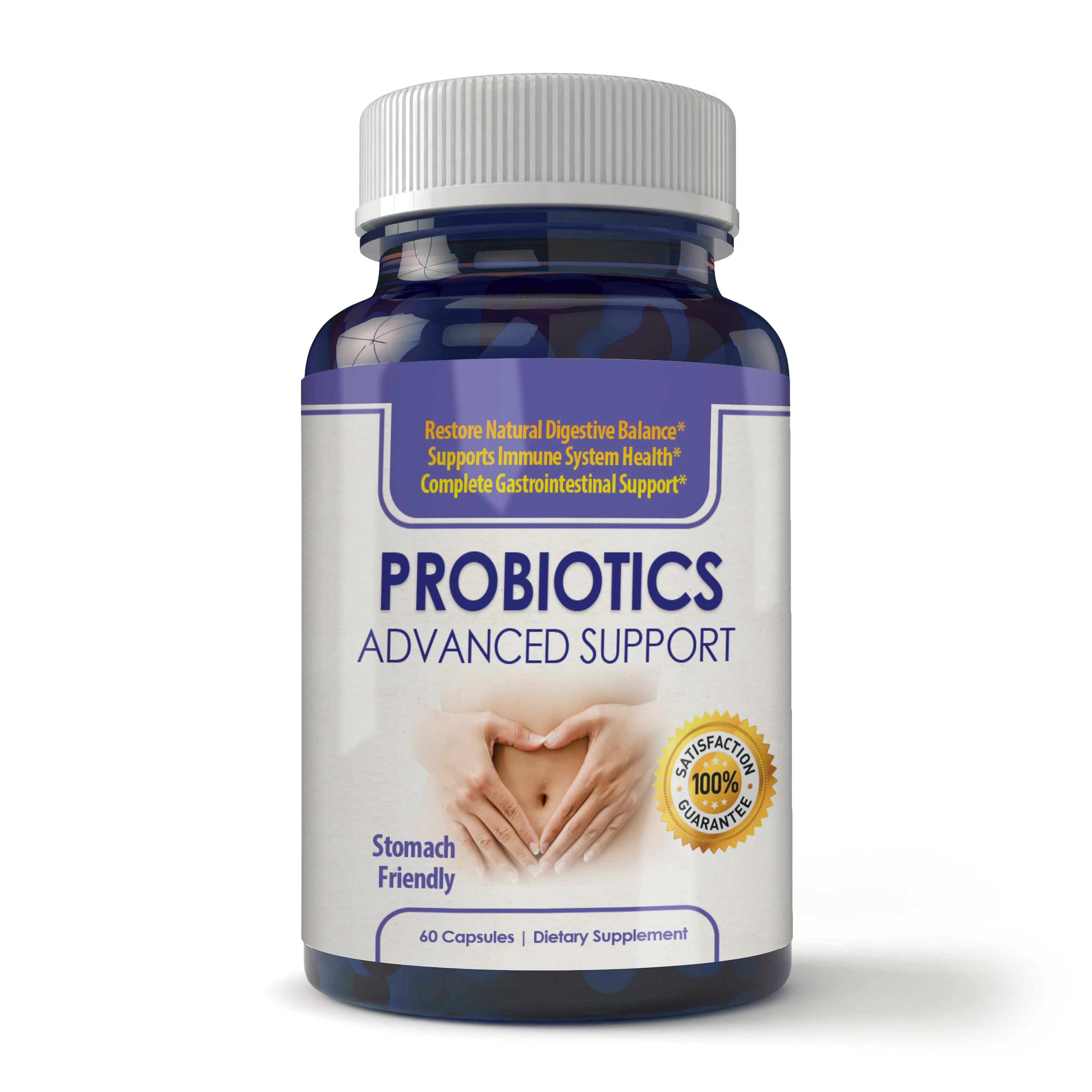 Advanced Probiotics Stomach Friendly Support 60 Capsules Dietary Supplement