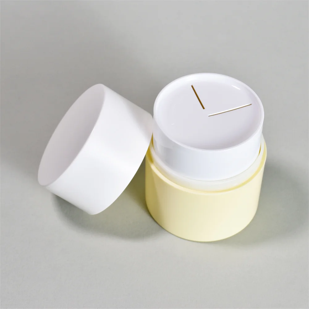 2024 new arrival custom empty purple 50g plastic container rotate luxury makeup remover pp cream cosmetics jars with lids