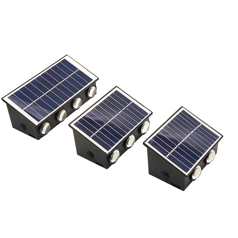 LED Solar Wall Light Outdoor Garden 4/6/8 LEDs Waterproof ABS Decoration Lamp IP65 Battery Convex Lens Wall Light