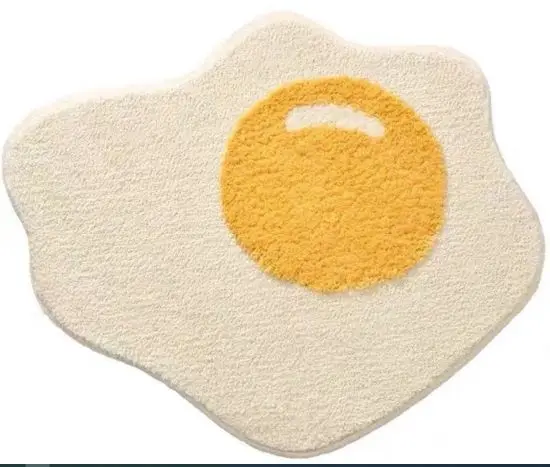 Egg Bathroom Rug Non Slip Cute Bath Mat Soft Shower Rug Plush Microfiber Water Absorbent Thick Shaggy Floor Mats