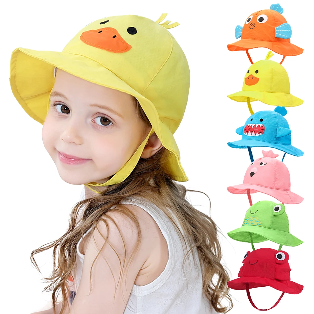 Bucket Hats With Custom Logo Hat String Summer Design Solid Color Ears Water Proof Sun kids cap