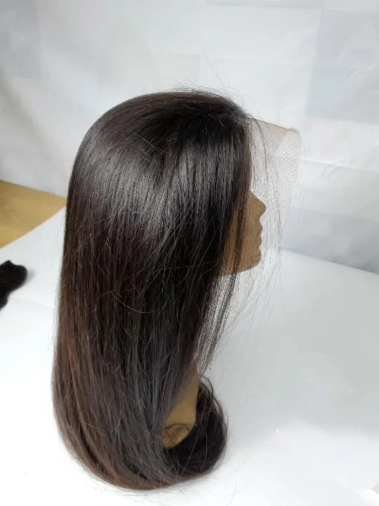 High quality Human raw hair wig customized density and color bonestraight wig HD Lace/ transparent lace made in Viet Nam 2024