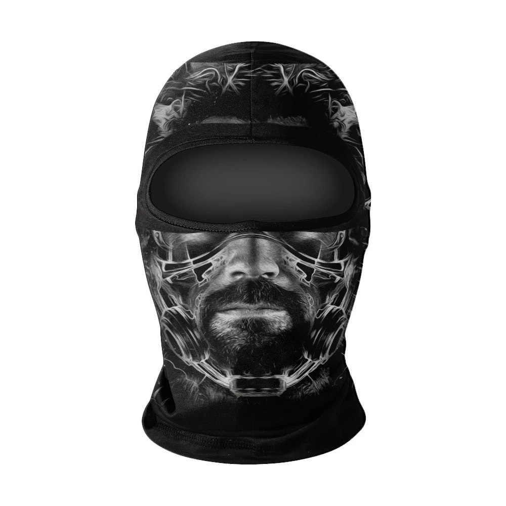 Men Women UV Protection Hood Headwear Halloween Motorcycle Men Tactical Skull Ghost Printed Full Face Balaclava Skull Mask