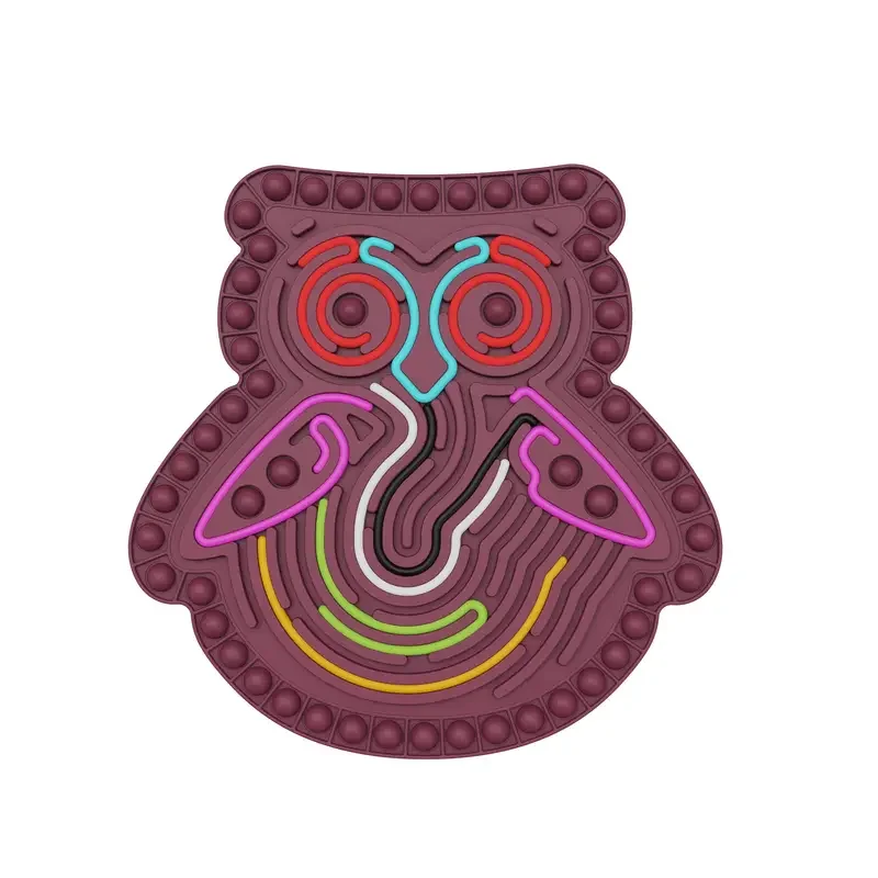 Silicone Sensory Activity Mat for Stress Relief Dual Sided with 18 Soft Ribbons Anxiety Relief Fine Motor Skill Development