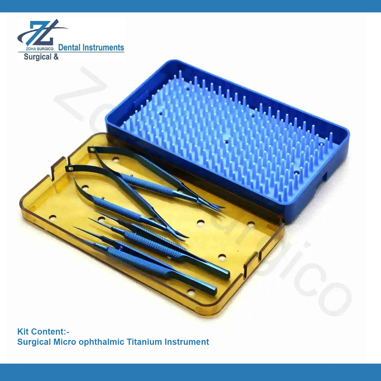 Микротитановый офтальмологический микрохирургический инструмент хирургический Комбинированный держатель иглы/ножницы/пинцет из стали микротитановый CE