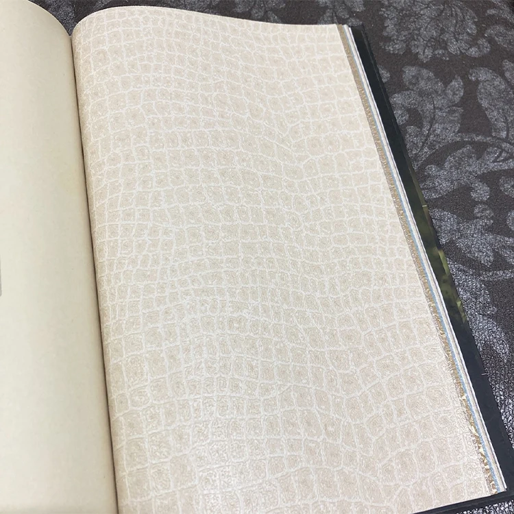 Contemporary  Leather Wallcovering Crocodile pattern animal  city bar style modern wall paper pvc
