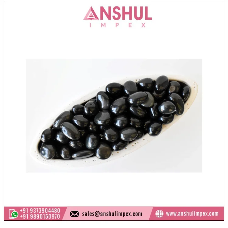 Huge Demand Black Color Crystal Stone Healing Black Obsidian A Tumbled Stones from Top Supplier