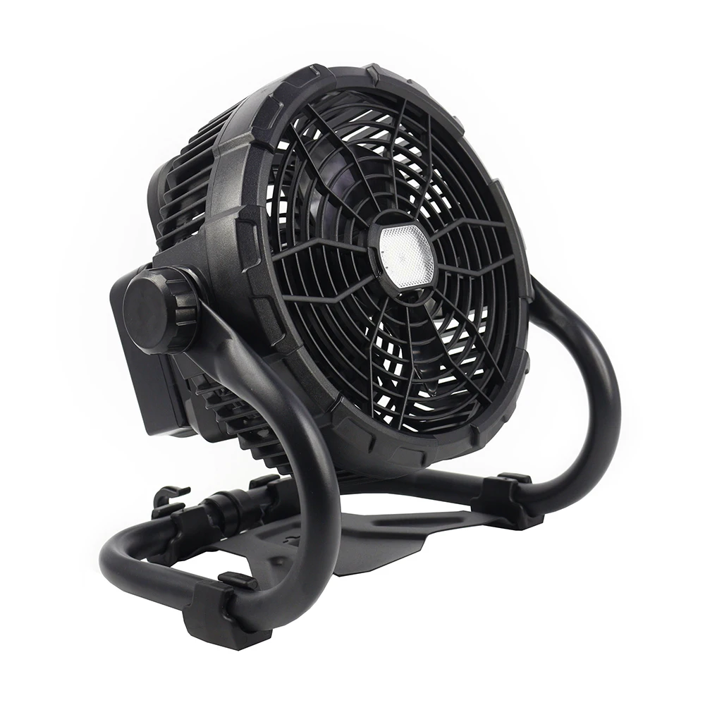 Cordless 18v DC Battery Portable Camping Fan  20W  Powered Removable Desk Fan with 300LM LED Light Compatible with Tool Battery