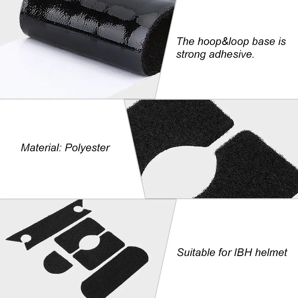 Black tactical helmet accessories hook and loop set 5-piece helmet attachment sticker hook and loop for Helmet
