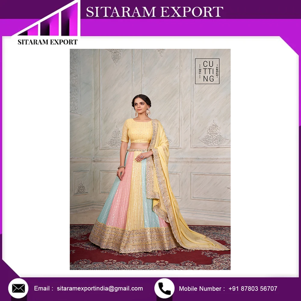 New Arrival 2023 Indian Party Wear Lehenga Choli With  Detailed Embroidery and Thread Work in Georgette Fabric