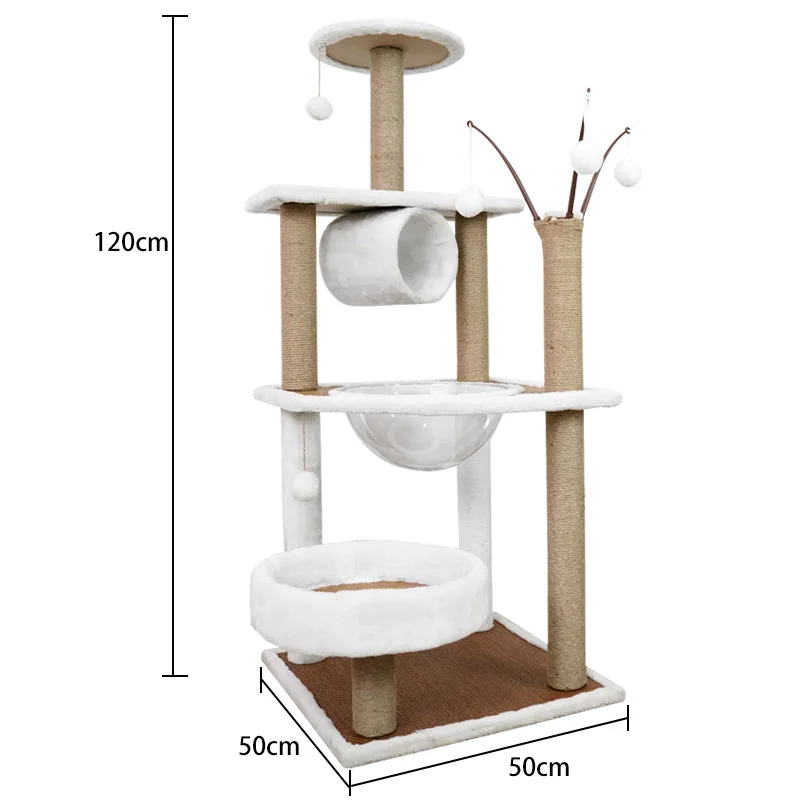 High Quality Manufacturer Plush Cat Tree Customize Large Climbing Frame Scratcher Components Wholesale Wood Cat Tree House Tower