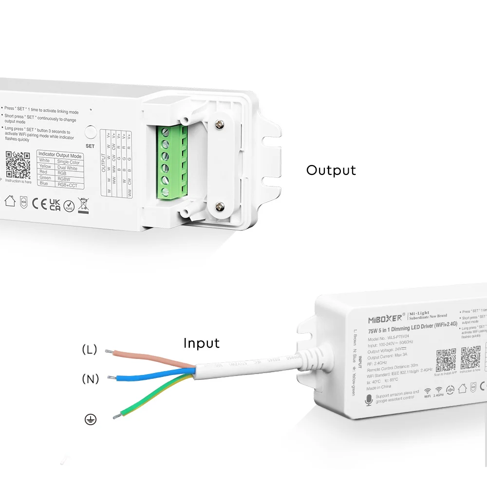 Лидер продаж MIlight WL5-P75V2 75 Вт WIFI RGB + CCTcontroller (встроенный источник питания) затемнение светодиодный драйвер WiFi 2 4G