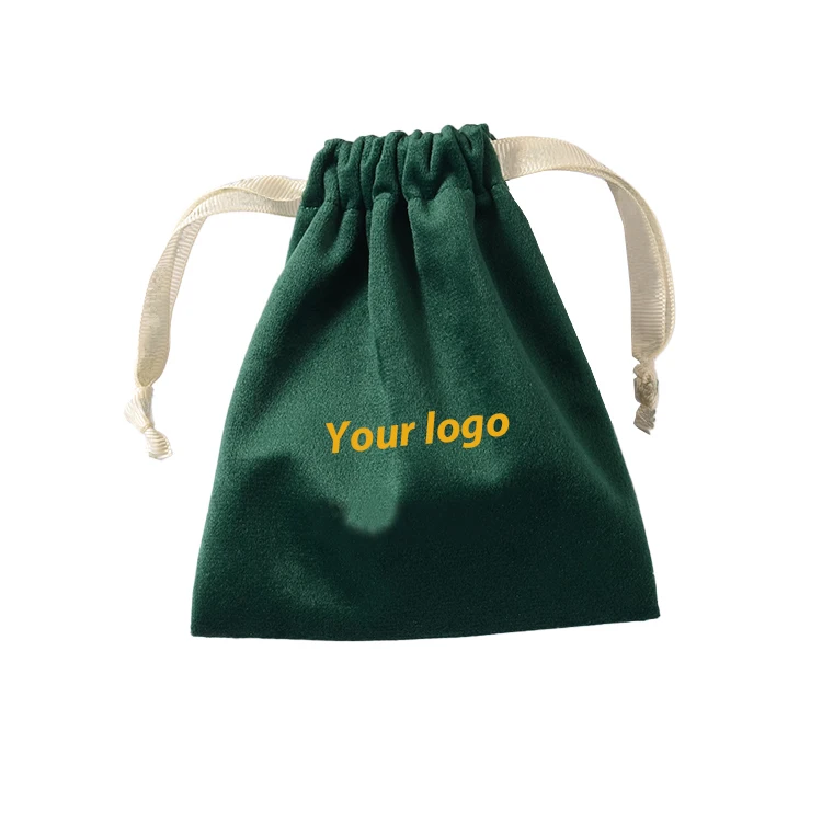 Hot sale customized jewelry packaging bags drawstring velvet pouch for jewelry with logo