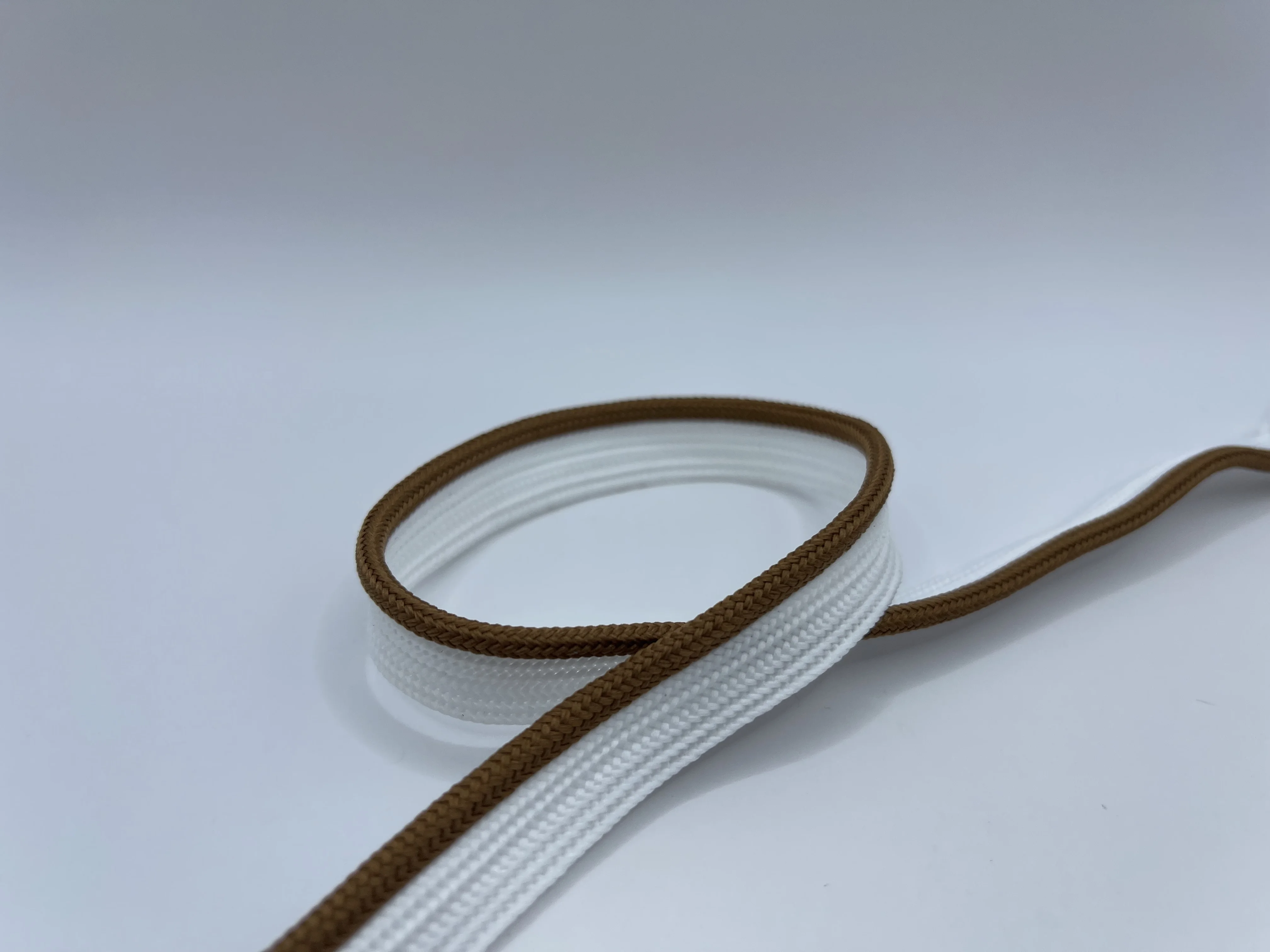 Durable Polyester Cord 10mm polyester brown and white rope for clothes