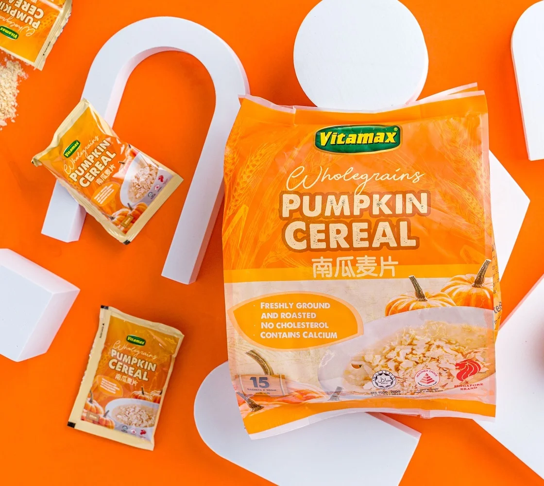 OEM Pumpkin Smooth Taste Breakfast Oat Wheat Baked Vitamax Instant Wholegrains Cereal 30g x 15s x 20p