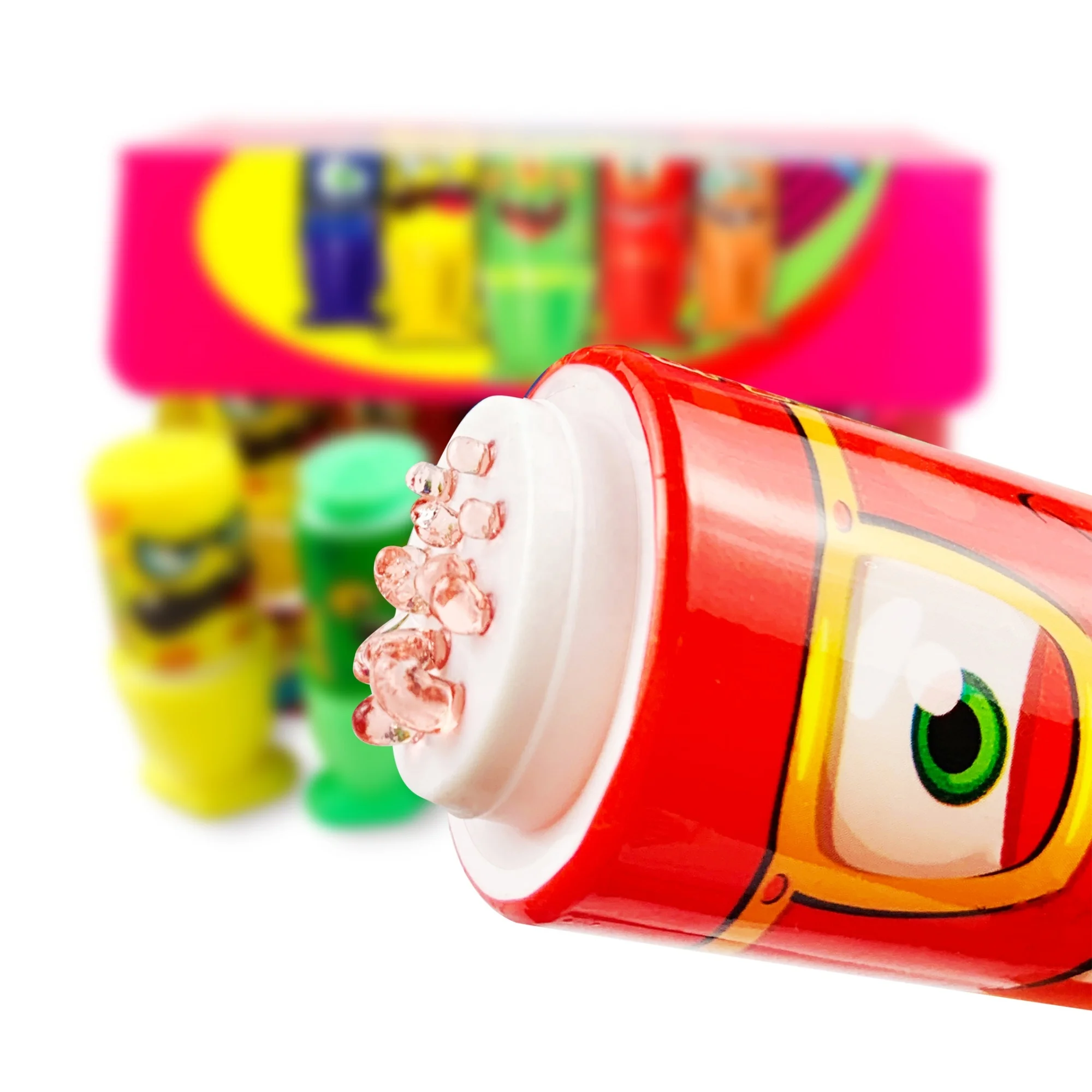 18g New Item Wholesale Crazy Magic hair Liquid Candy Fruity syrup Fruit Squeeze Jam Gummy candy OEM ODM squeeze gel candy