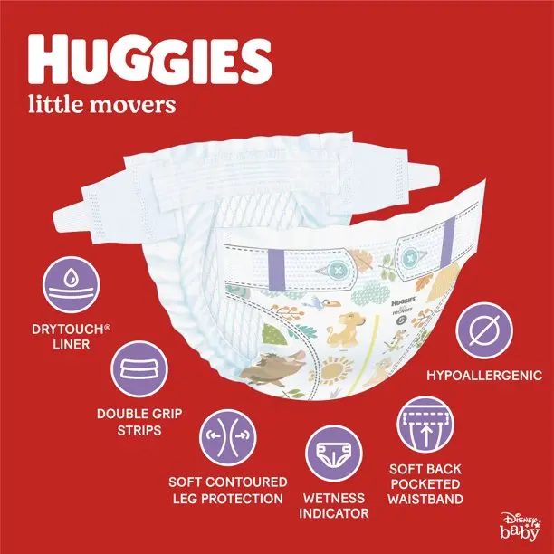 Huggies Little Snugglers Baby Diapers, Size 6, 50 Ct, Giga Jr Pack