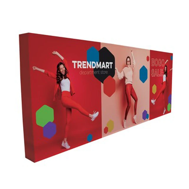 Custom printing 20ft fabric  pop up media wall exhibition trade show display banner stand