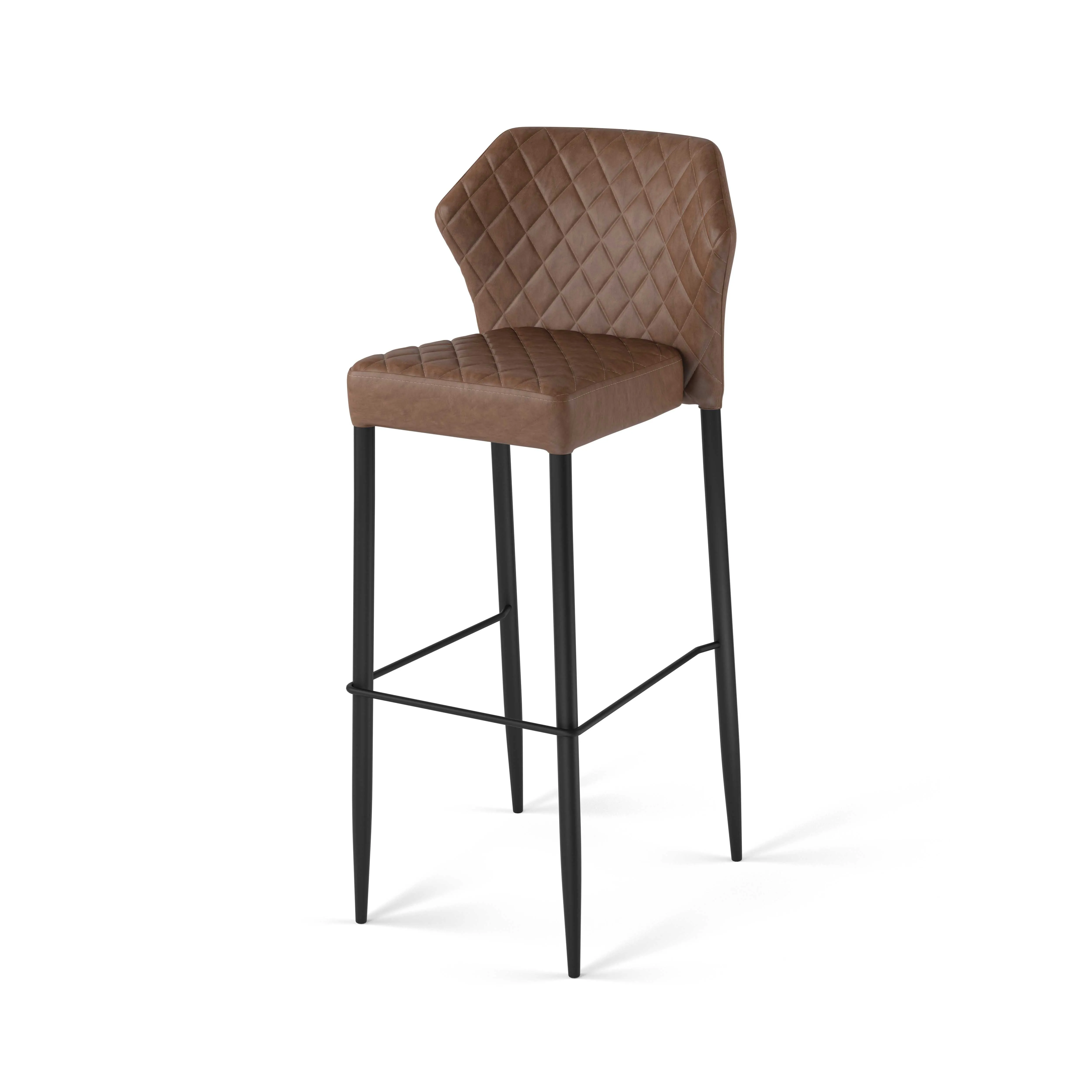 Luxury Modern Restaurant Dining Room Coffee Shop Stool Pu Leather High Chair Furniture Stackable Bar Chair