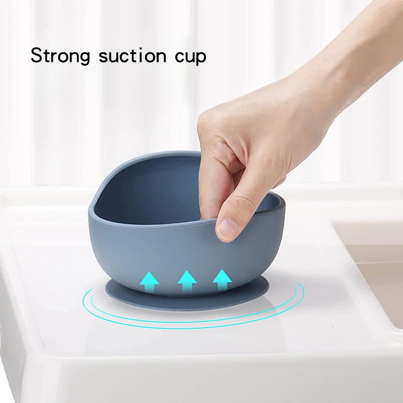 Stay Put Silicone Suction Bowl| Spoon Set BPA Free Babies Toddlers Infants