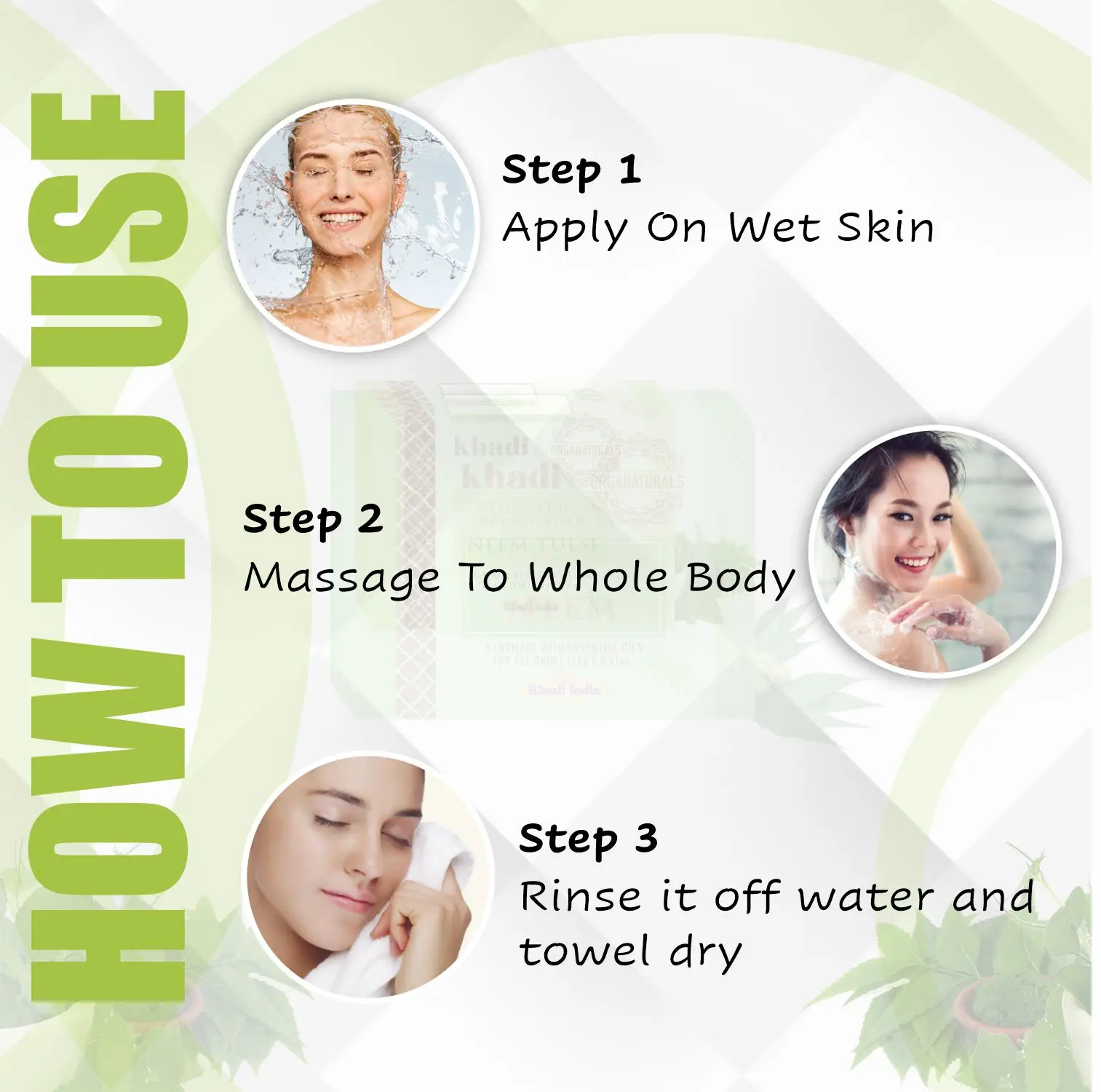 Neem & Tulsi Handmade Ayurvedic Bath Soap Moisturizing Suitable for All Skin type - 125g