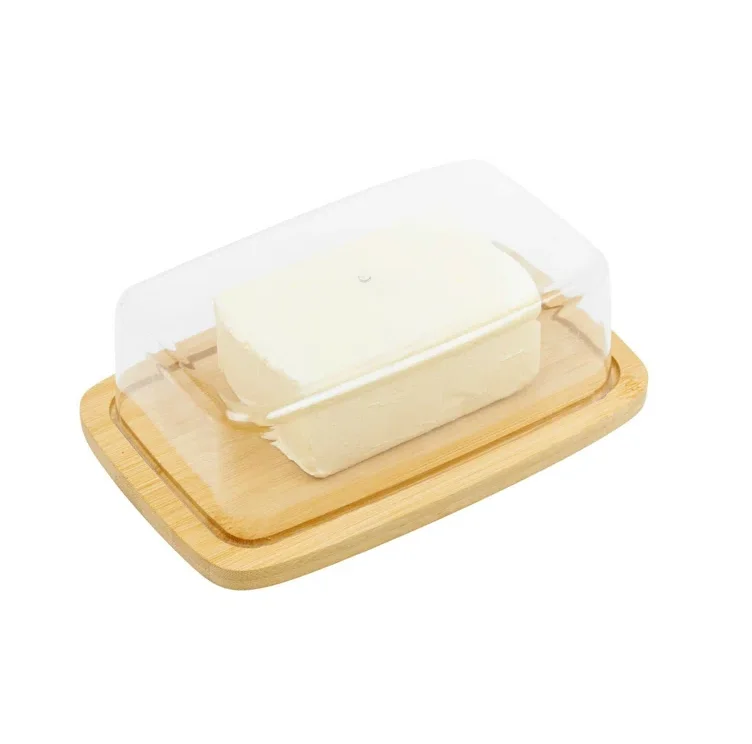 Popular design Wooden Countertop Airtight Butter Container Box Butter Dish kitchen daily ware use butter keeper