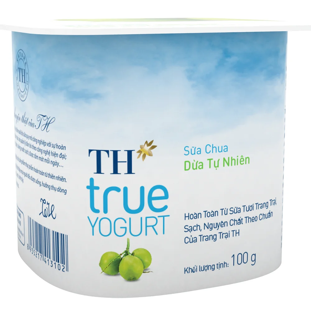 TH true YOGURT- Natural Coconut Yogurt 100gx48C Fruity Dairy Products Nutrition Milk Yogurt With Customized Packaging