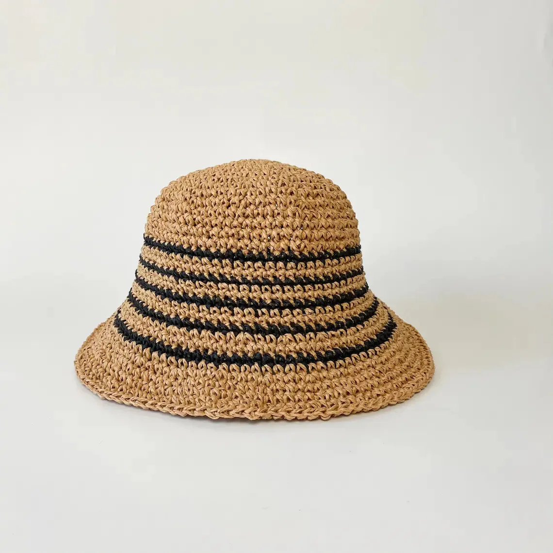 Handmade Straw Raffia Bucket Hat Women, Vacation Bucket Hat, Summer Casual Straw Hat