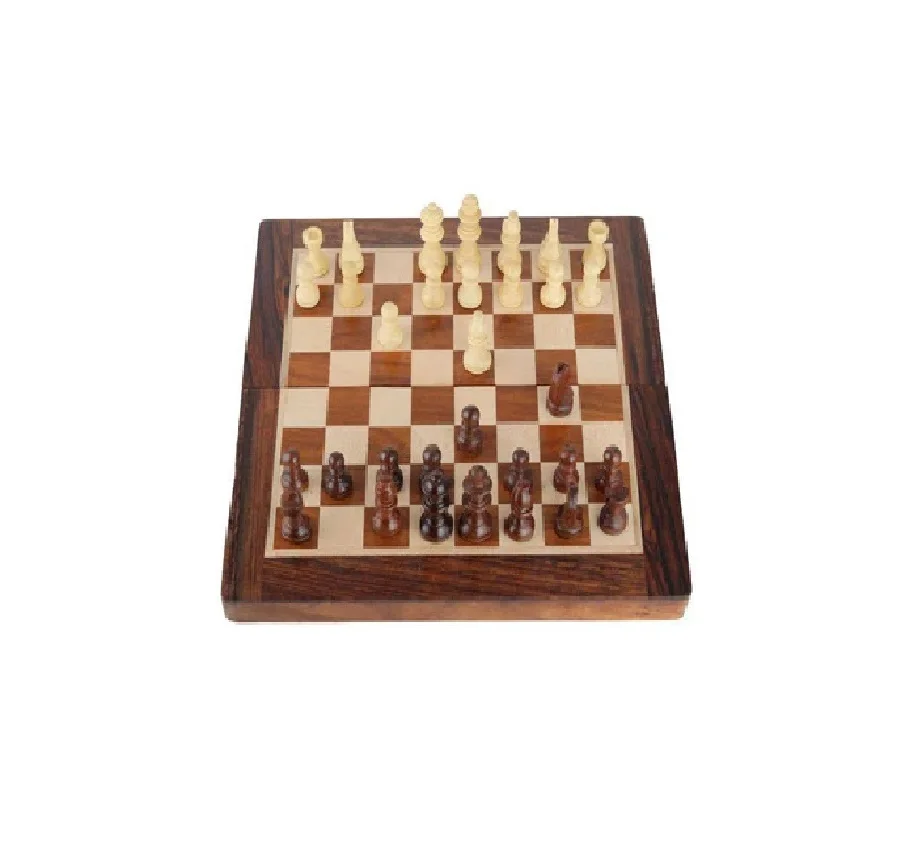 Luxury Handmade Compact Chess Set Wooden Board Games Learning Chess Game For Kids & Adults
