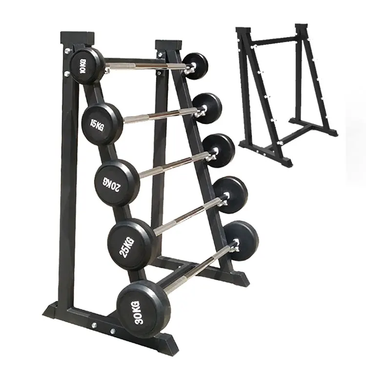Langle Custom Carbon Steel Bar Pieces Fixed Storage Rack One side Curved Straight Barbell Fitness Equipment Storage Rack