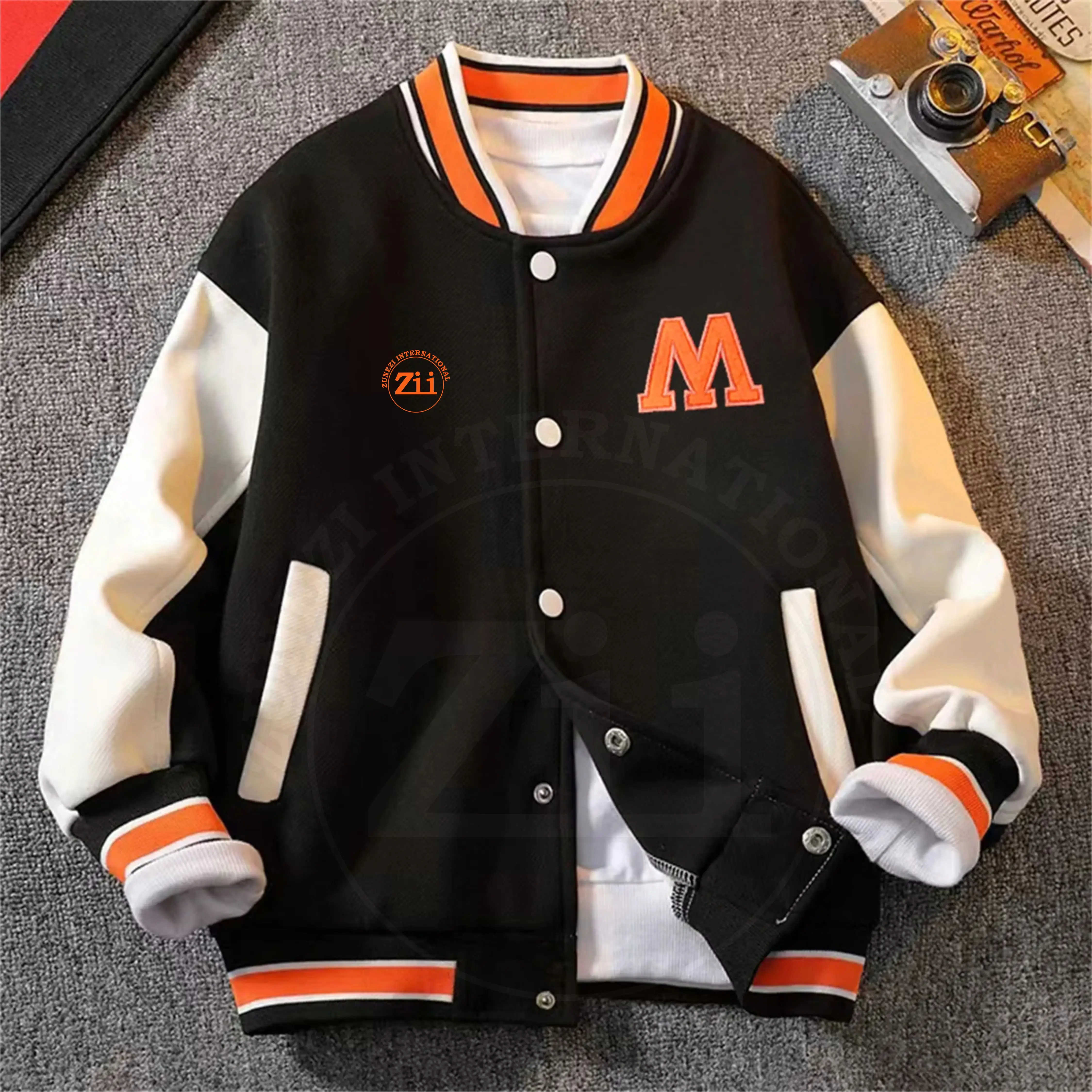2022 latest winter kids jackets baseball varsity boys heated blank custom logo kids varsity jackets toddler unisex coat