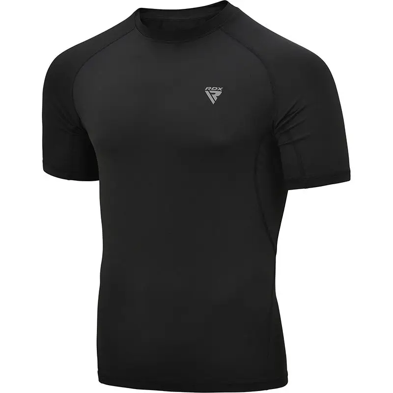 Premium Quality Wholesale Fitness Tight Compress Men RDX Shirt Black Bodybuilding Gym Running Half Sleeve Shirt